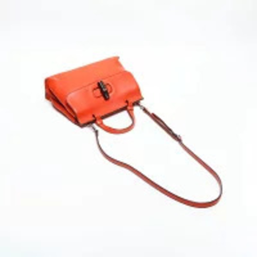 Gucci Leather Bamboo Daily Shoulder Bag Orange - Picture 10 of 13